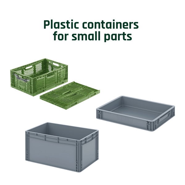 Plastic containers for small parts