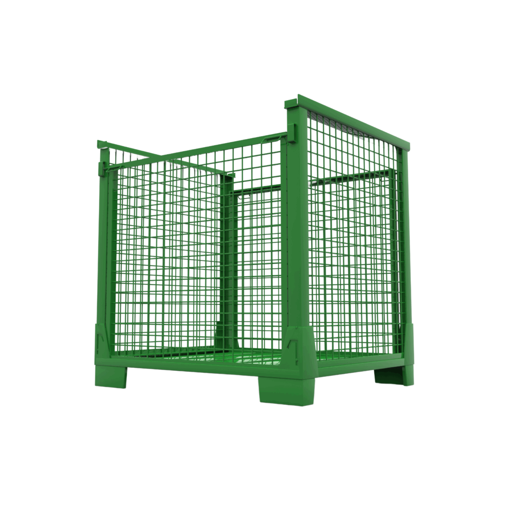 Fb Gitterboxen für Palettenlager in grün.
