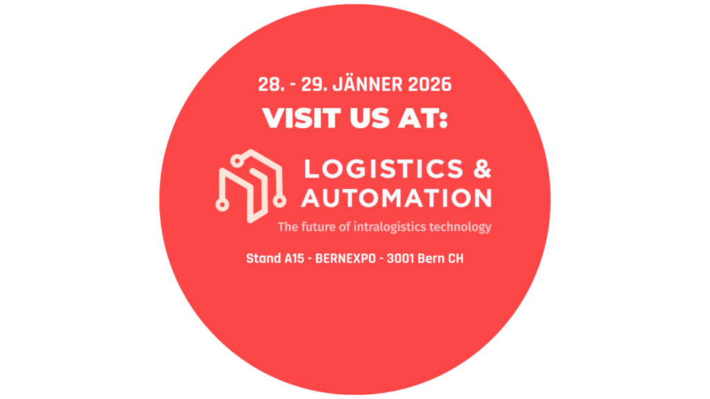 Info-Button - besuchen Sie uns in Bern auf der Logistics & Automation. 28. - 29. Jänner 2025