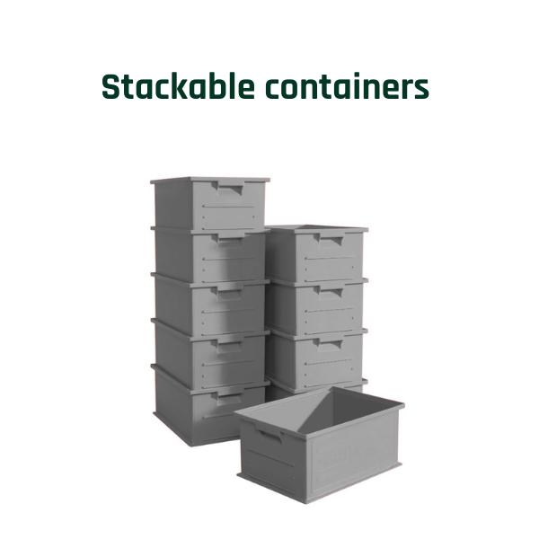 Stackable containers for intralogistics automation at Fb Industry Automation